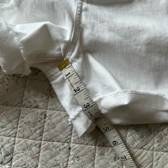 Madewell White Denim Boyshorts Patch And Repair Edition Distressed High Rise 32 - Picture 5 of 13
